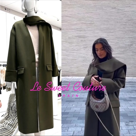 Zara manteco scarf wrap coat - Picture 10 of 16